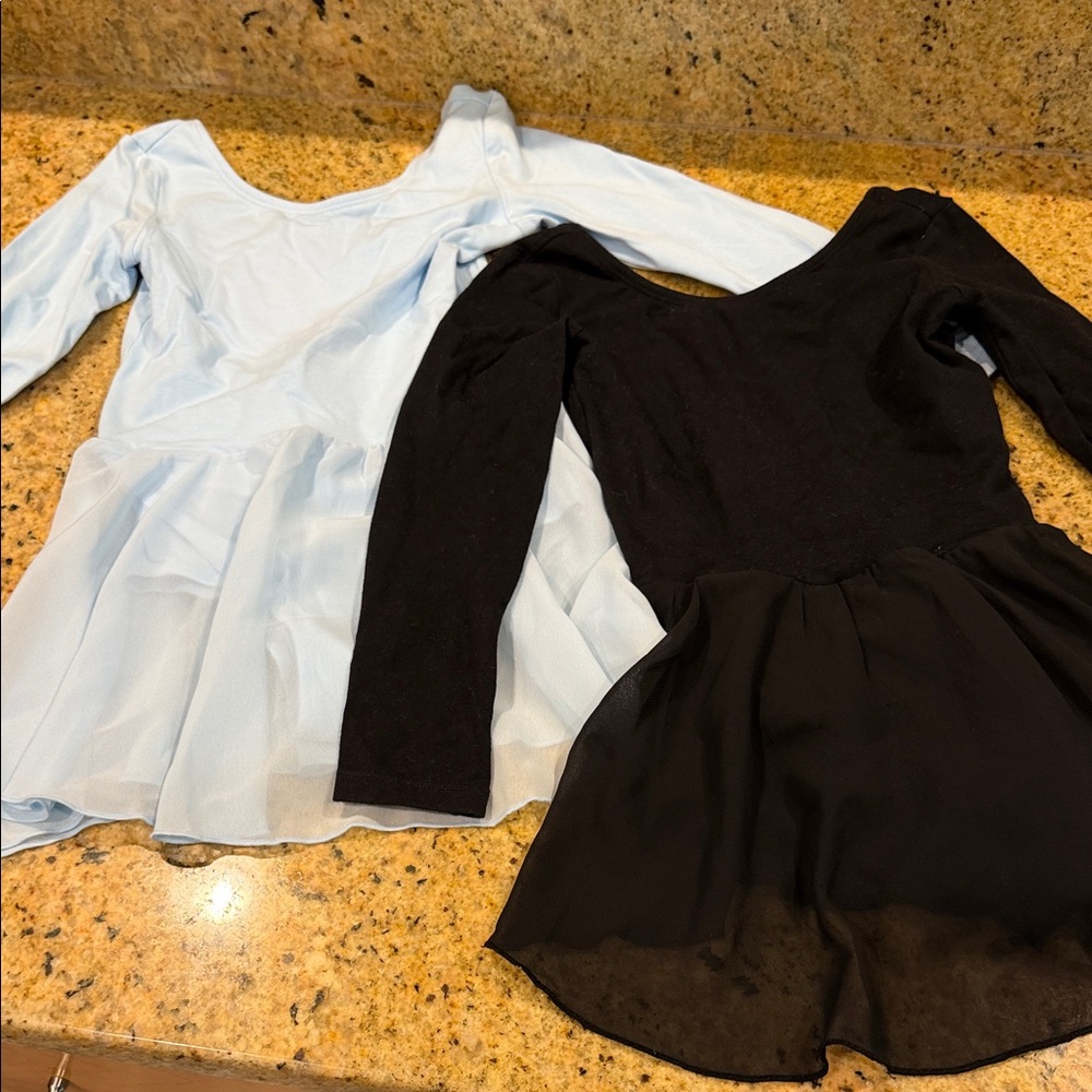 2 Stelle Girls Ballet Leotard with Skirt - Black & Light Blue